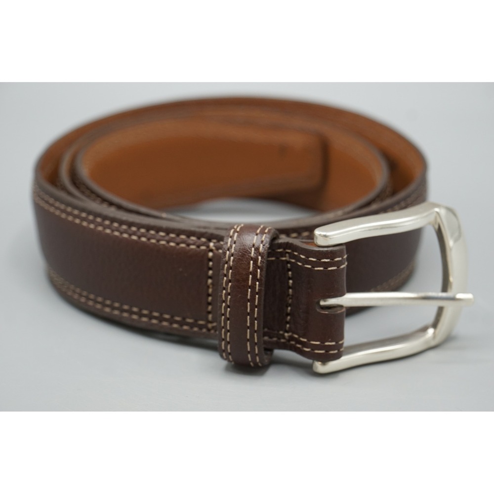 Brighton Ventura Mens Brown Italian Calfskin Leather Belt Size 32 M10385 USA